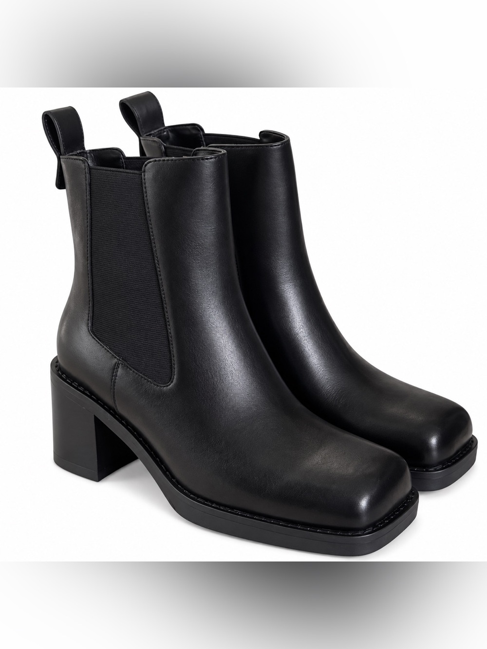 Michael Kors Women’s Black‎ Leather Houston block Heel Bootie size 9.5